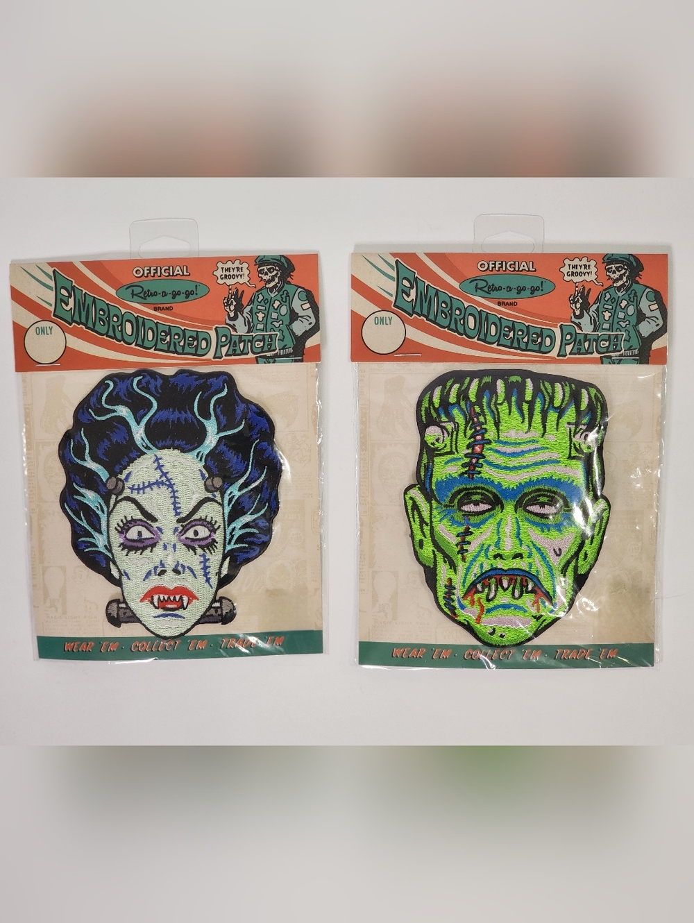 Frankenstein & Bride Monsters Embroidered Patches